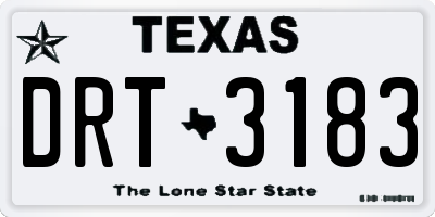 TX license plate DRT3183