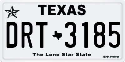 TX license plate DRT3185