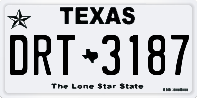 TX license plate DRT3187