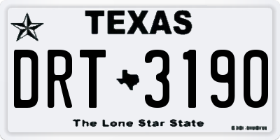TX license plate DRT3190