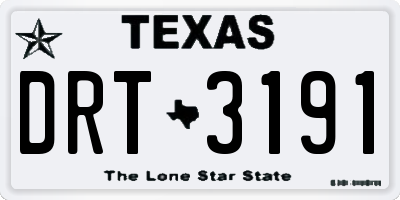 TX license plate DRT3191