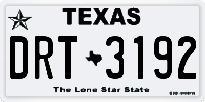 TX license plate DRT3192