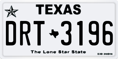 TX license plate DRT3196