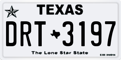 TX license plate DRT3197