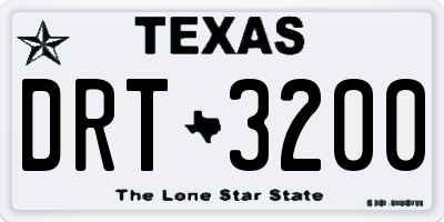 TX license plate DRT3200