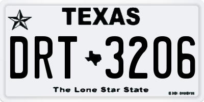 TX license plate DRT3206
