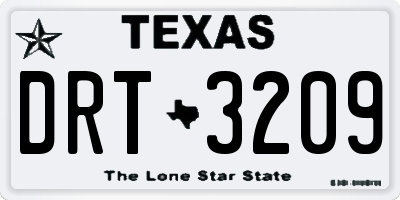TX license plate DRT3209