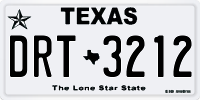 TX license plate DRT3212