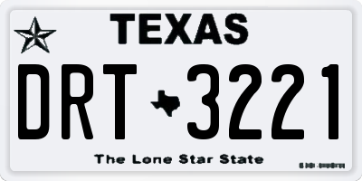 TX license plate DRT3221
