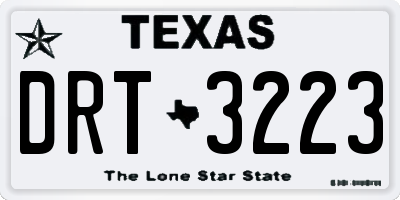 TX license plate DRT3223