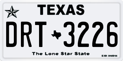 TX license plate DRT3226