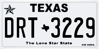 TX license plate DRT3229