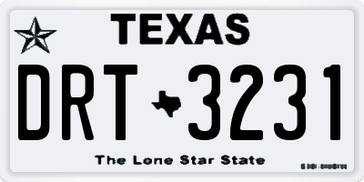TX license plate DRT3231