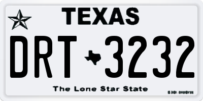 TX license plate DRT3232