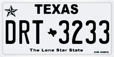 TX license plate DRT3233