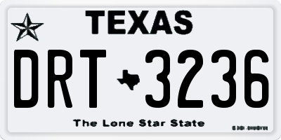 TX license plate DRT3236