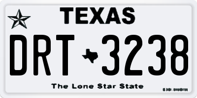 TX license plate DRT3238