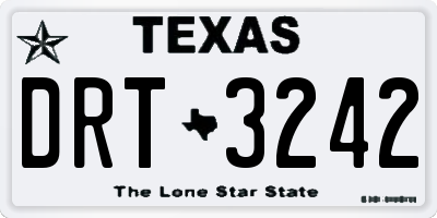 TX license plate DRT3242