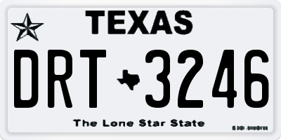 TX license plate DRT3246