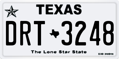 TX license plate DRT3248
