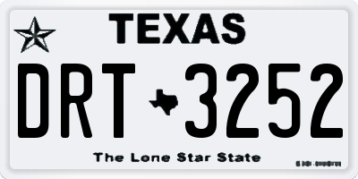 TX license plate DRT3252