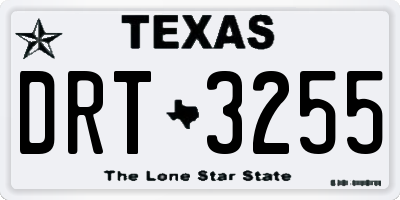 TX license plate DRT3255