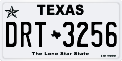 TX license plate DRT3256