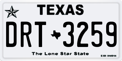 TX license plate DRT3259