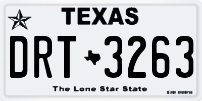 TX license plate DRT3263