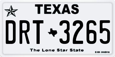 TX license plate DRT3265