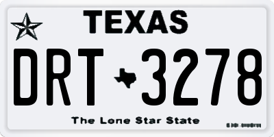 TX license plate DRT3278