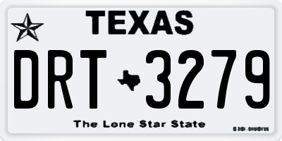 TX license plate DRT3279