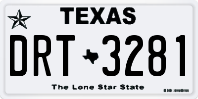 TX license plate DRT3281