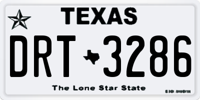 TX license plate DRT3286