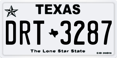 TX license plate DRT3287