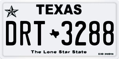 TX license plate DRT3288
