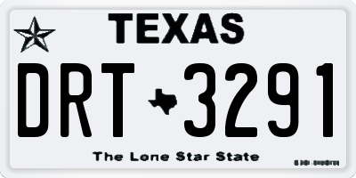 TX license plate DRT3291