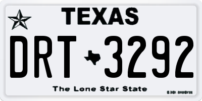 TX license plate DRT3292