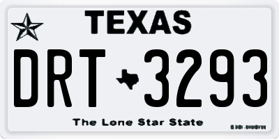 TX license plate DRT3293