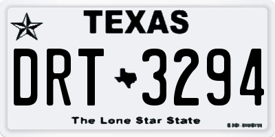 TX license plate DRT3294