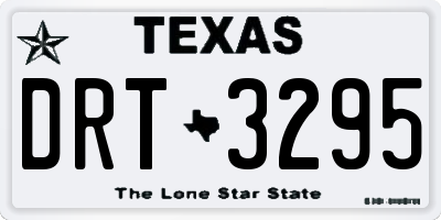 TX license plate DRT3295
