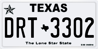 TX license plate DRT3302