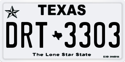 TX license plate DRT3303