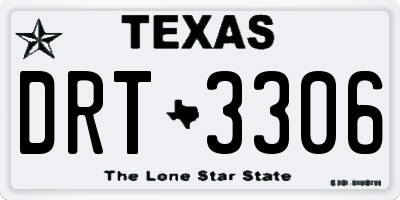 TX license plate DRT3306