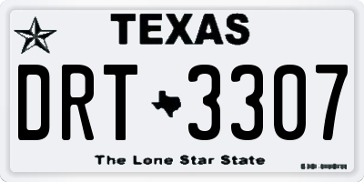 TX license plate DRT3307