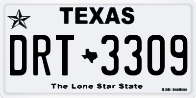 TX license plate DRT3309