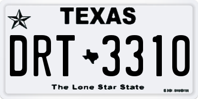 TX license plate DRT3310