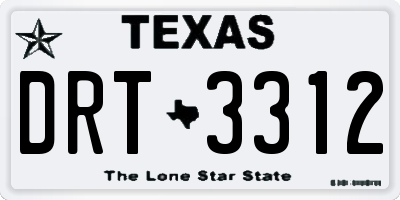 TX license plate DRT3312