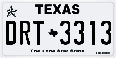 TX license plate DRT3313