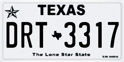 TX license plate DRT3317